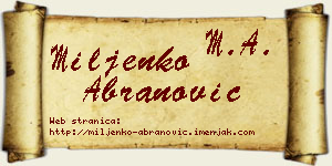 Miljenko Abranović vizit kartica